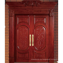 Rotbraun hohe Qualität Double Solid Wood Door mit Carving